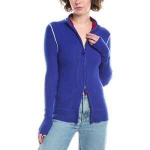 No Name Womens Noname Zip Cashmere Cardigan, Blue